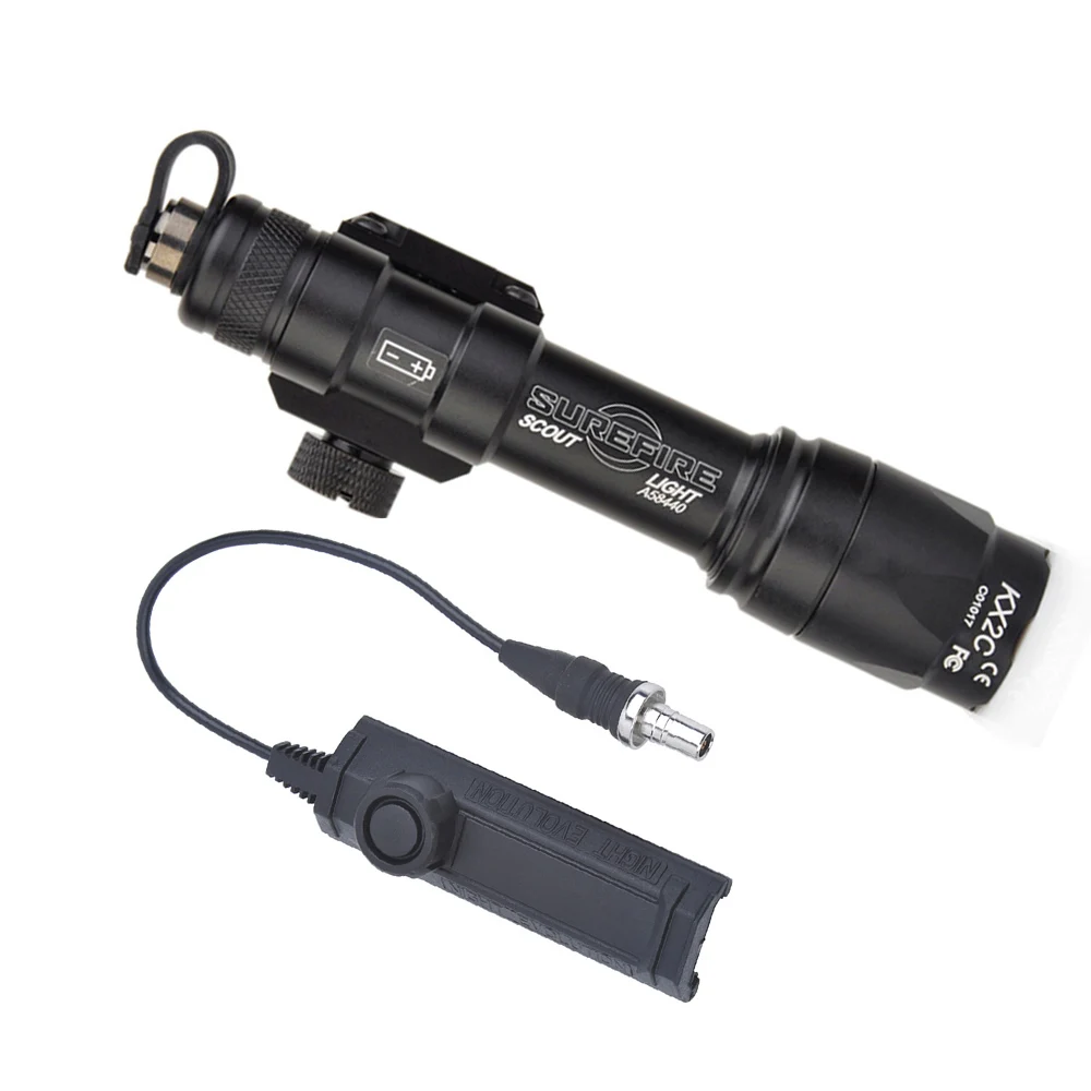 WADSN Airsoft suprefir M600 M600C скаутский фонарик 340 люмен светодиодный светильник для охотничьего оружия с двойной функцией Tape Swtich - Цвет: BK set
