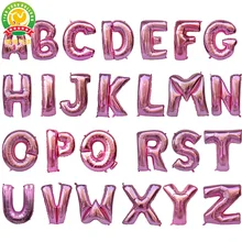 Буквами горячая Распродажа алюминиевых шаров 40-дюймовый розового цвета с буквенным принтом Алюминий воздушными шарами украшения сцены будет организована шар в форме буквы