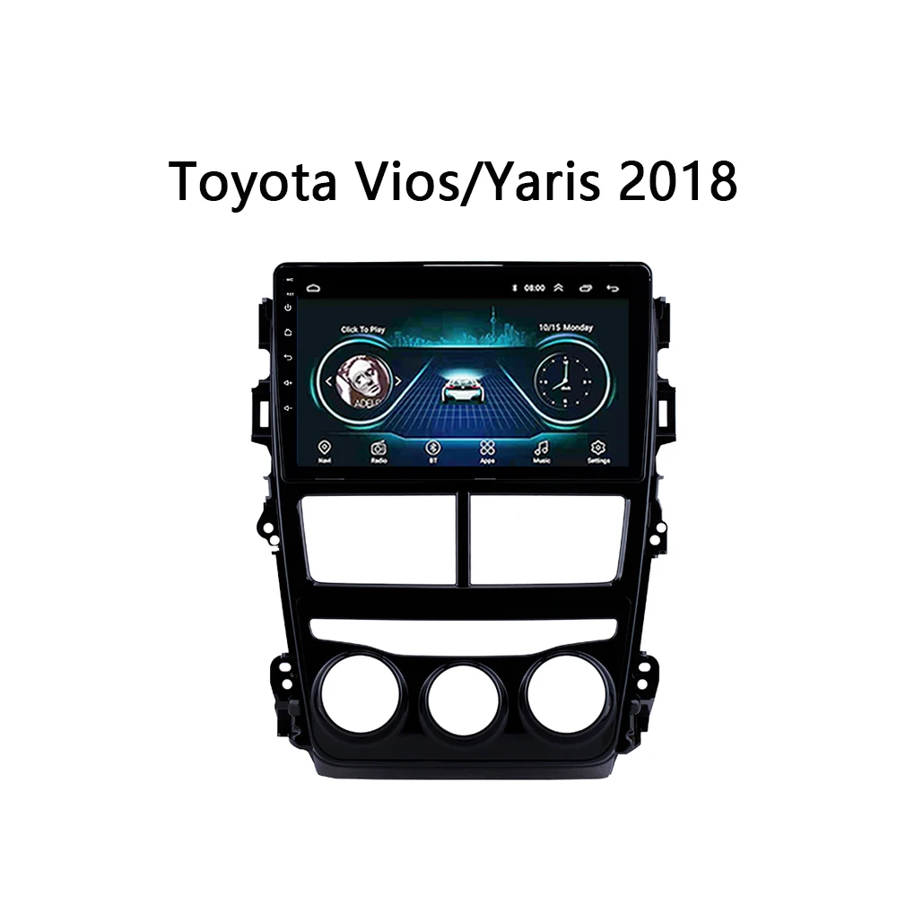 

Car Radio For Toyota Vios Yaris Radio 2018 GPS Navigation Multimedia-Player 9" with Bluetooth WIFI USB