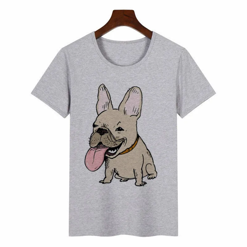 P1783F-grey Новая Летняя женская футболка Французский бульдог Графические футболки Женская Harajuku футболка аниме женские топы Эстетическая одежда - Цвет: P1783F-grey