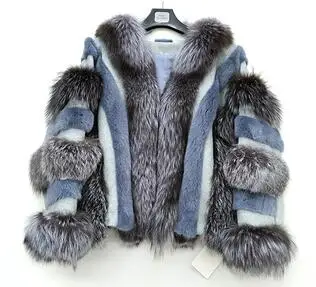 grey blue Новая женская шуба из натурального меха норки, модная шуба из натурального Лисьего меха, куртка, накидка-шаль, лучший мех - Цвет: grey blue