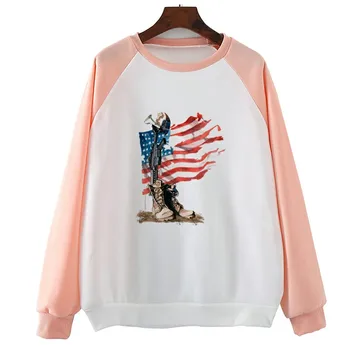 

Death Fist American Flag Print Sweatshirts Long Sleeve Harajuku Girls Women Hoody Streetwear Hip Hop Hoodies