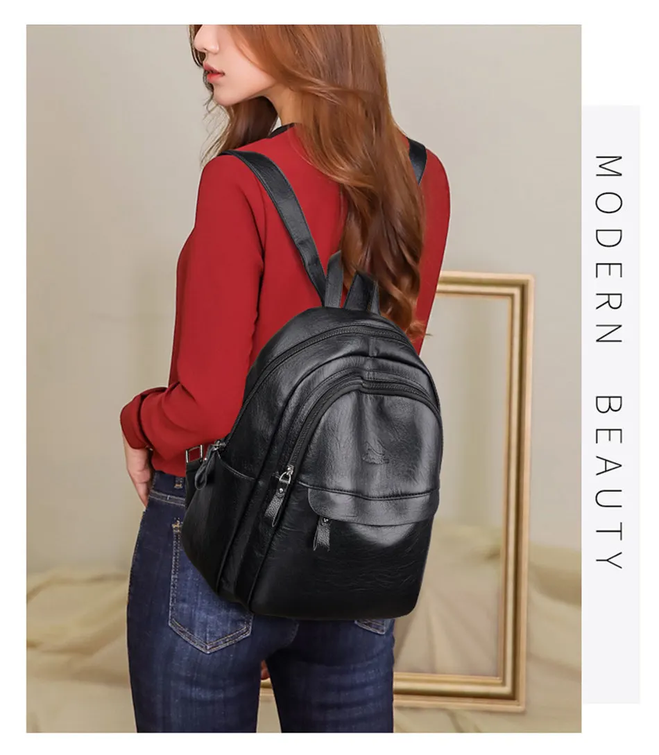 Женский кожаный рюкзак женский рюкзак для путешествий mochila feminina sac a dos femme школьные рюкзаки для подростков девочек опрятная сумка на плечо
