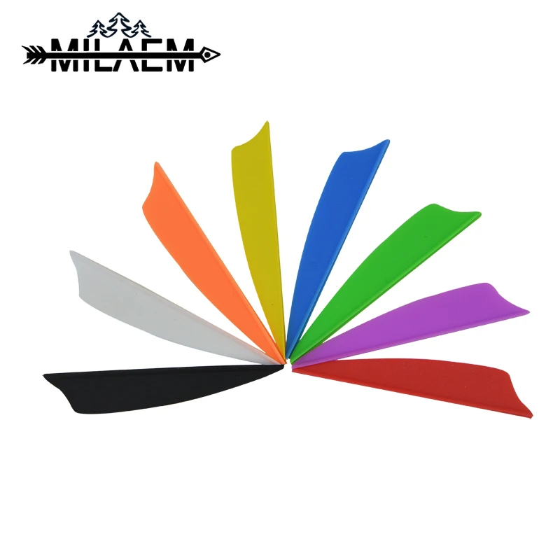 

50/100 pcs 2.5 inch Rubber Feather Shield Shape Arrow Vanes Fletching 8 Colors For Shooting Hunting Archery Accessories