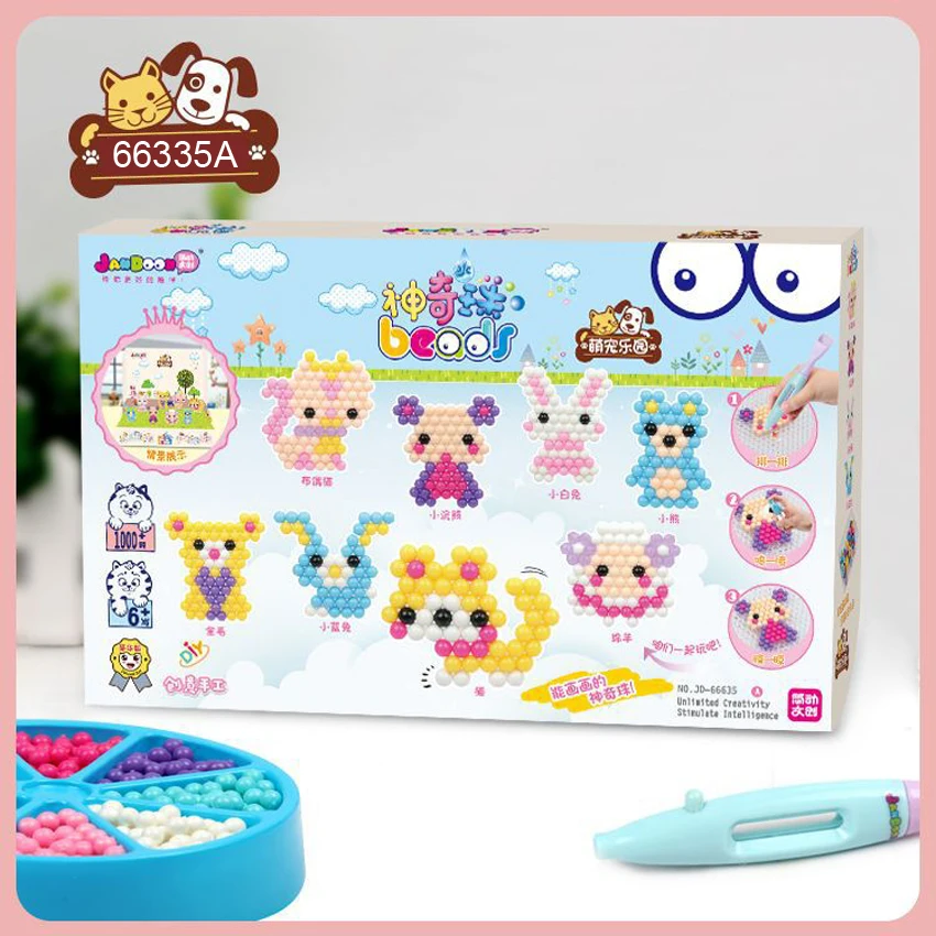 DOLLRYGA 1000 шт./компл. наклейки на воду бусы детская игрушка Волшебная головоломка игрушки knutselen kinderen игрушки для воды для детей ремесло
