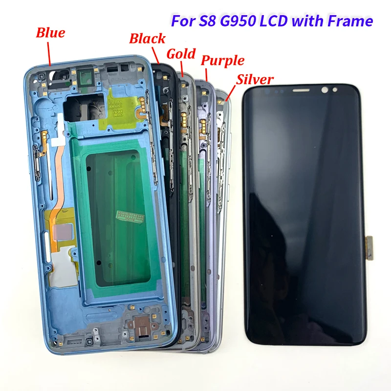 Для samsung S8 lcd с заменой рамки для samsung Galaxy S8 Plus lcd G955 S8 G950 G950F Дисплей lcd сенсорный экран дигитайзер