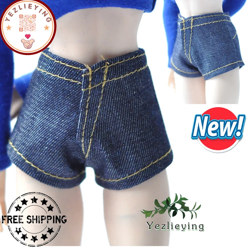 1//6th Female Jeans Shorts for 12/'/' Action Figures Accessory Dark-blue