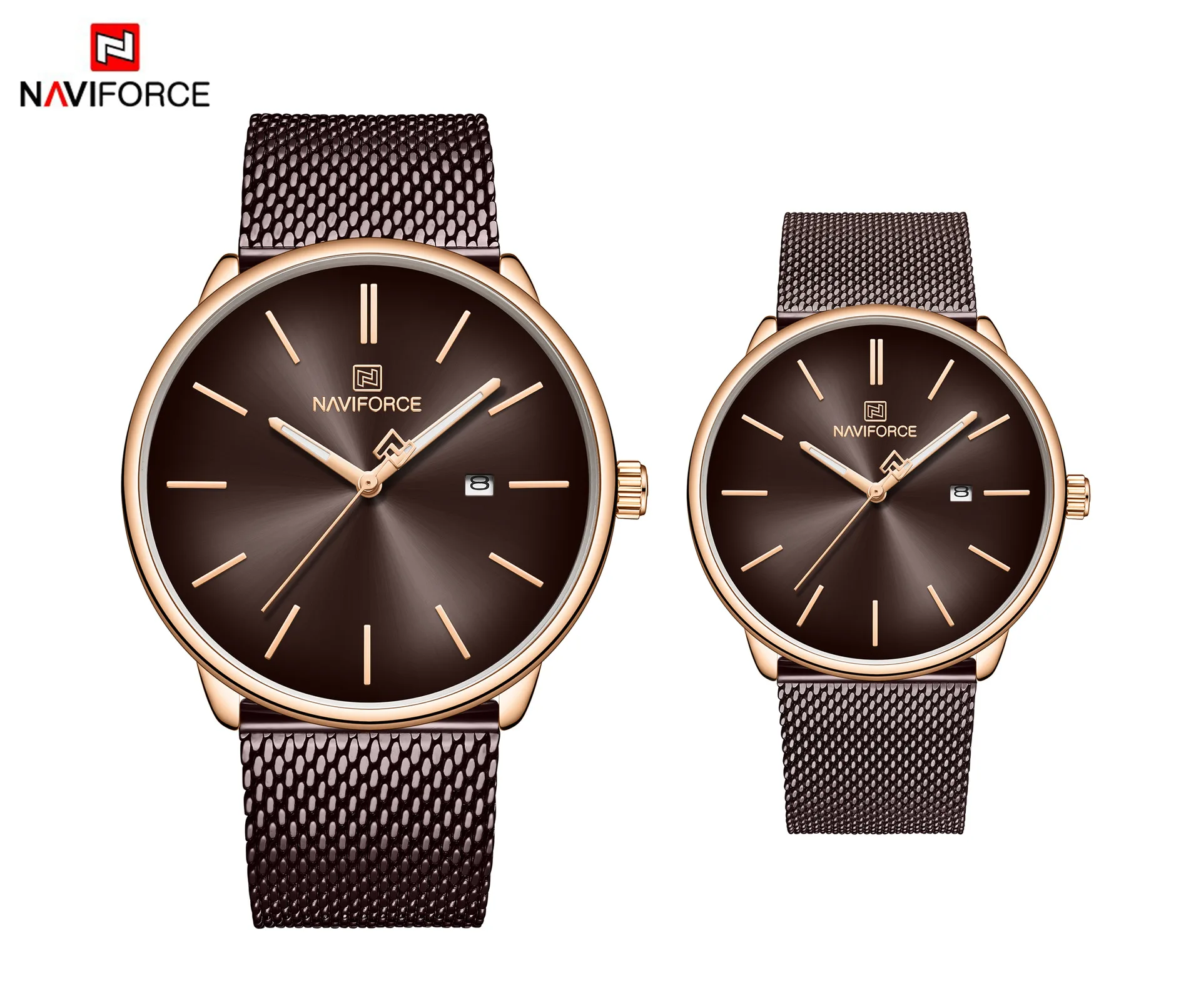 

New Style Fashion COUPLE'S Watch Waterproof Quartz Mesh Belt MEN'S Watch Fashionable Watch Calendar WOMEN'S Watch