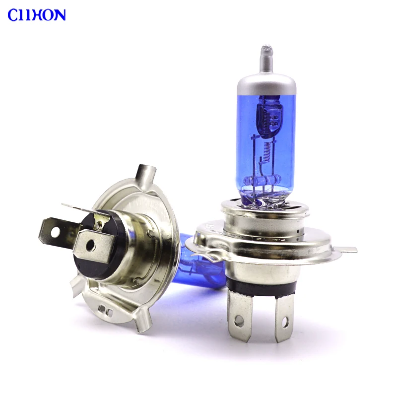 Ciihon 2x белый 5500K Янтарный 3000K Галогенные лампы H4 100W кварцевые стеклянные