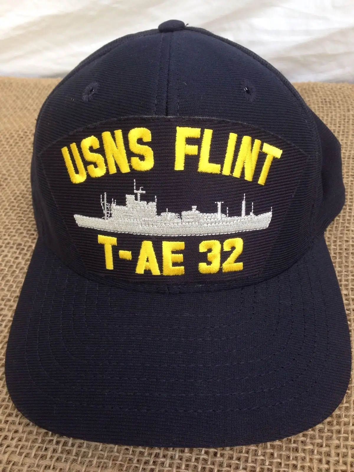 С принтом USNS Flint T-AE 32 Темно-Синий Один размер оснастки назад Дальнобойщик бейсболки кепки регулируемые