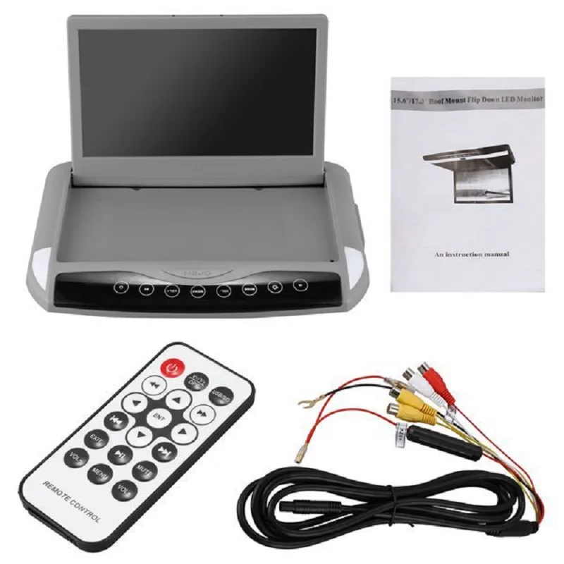 Ultra Thin 10.1 Inch Car Monitor Roof Ceiling Mount Flip Down TFT LCD Monitor Player USB SD MP5 Speaker Game Gray