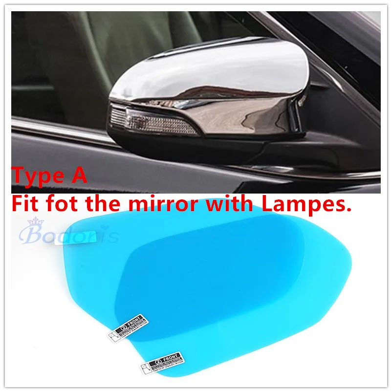 for mirror with lamp 1 пара дверь зеркало заднего вида Водонепроницаемая непромокаемая противотуманная ПВХ пленка для Toyota C-HR CHR C HR автомобильные аксессуары - Цвет: for mirror with lamp