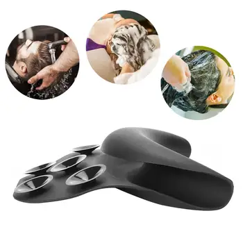 

Hair Salon Silicone Curved Neck Pillow Rest Pad Washing Tool for Shampoo Bed