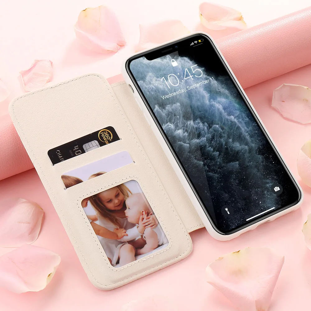 Pepmune Luxury Wallet Flip Phone Case For iPhone 11 Pro Max X Xr Xs Girl Cute Leather Cover For Apple 8 Plus 7 6S 6 5 5S SE Capa