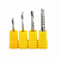 1 pçs 3.175/4/6/8mm aaa esquerda espiral fresa para baixo corte um flauta roteador bit cnc fresa de carboneto fresa