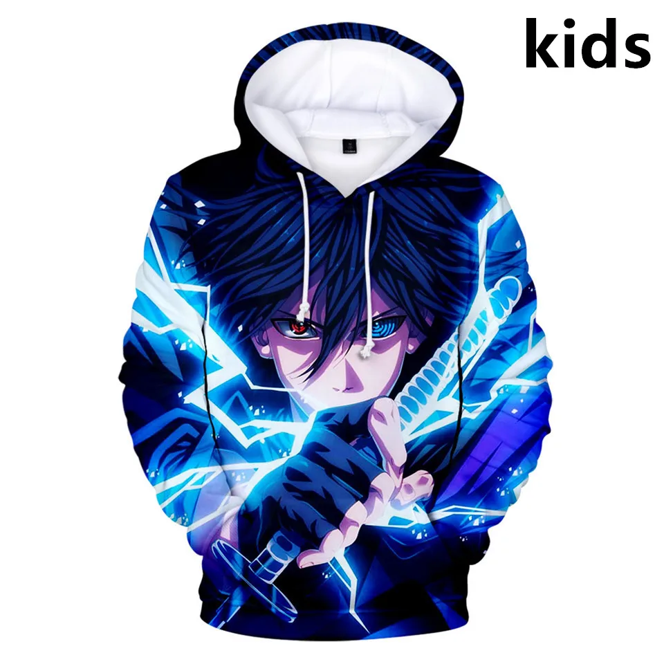De 2 a 14 años los niños sudaderas con capucha 3D Anime sudadera Uzumaki sudadera niños niñas de dibujos animados de manga larga chaqueta de abrigo ropa de niños