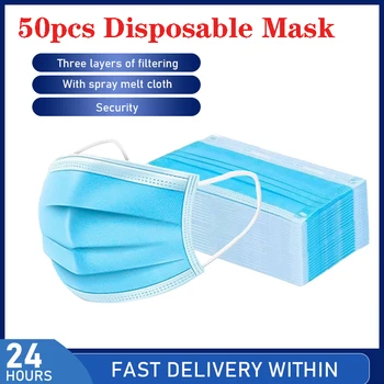 

50pcs Anti Dust Mask Disposable Mask Headgear Non-woven fabric Safety Respirator Masks ochronna masque Lot maska mascarilla Hot