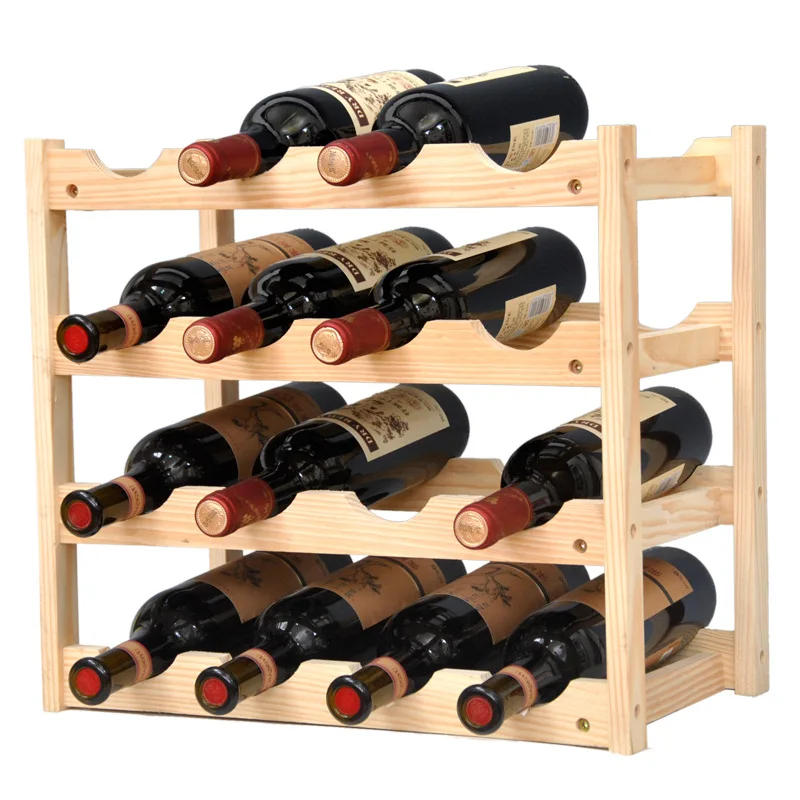 

Wooden Red Wine Rack Bottle Holder Eco-friendly Tasteless Red Wine Holder Shelf Stand Bar Display Shelf Home Storage Decoration