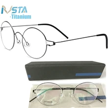 IVSTA Eyewear Titanium Glasses Men 98607 with logo box Prescription Women Round Myopia Optical Frame Denmark Korean