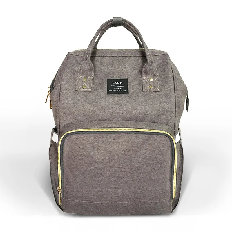 LAND новая детская сумка для подгузников, модная сумка для мамы, подгузник для беременных, Большая вместительная детская сумка, рюкзак для путешествий, дизайнерская сумка для кормления - Цвет: Grey