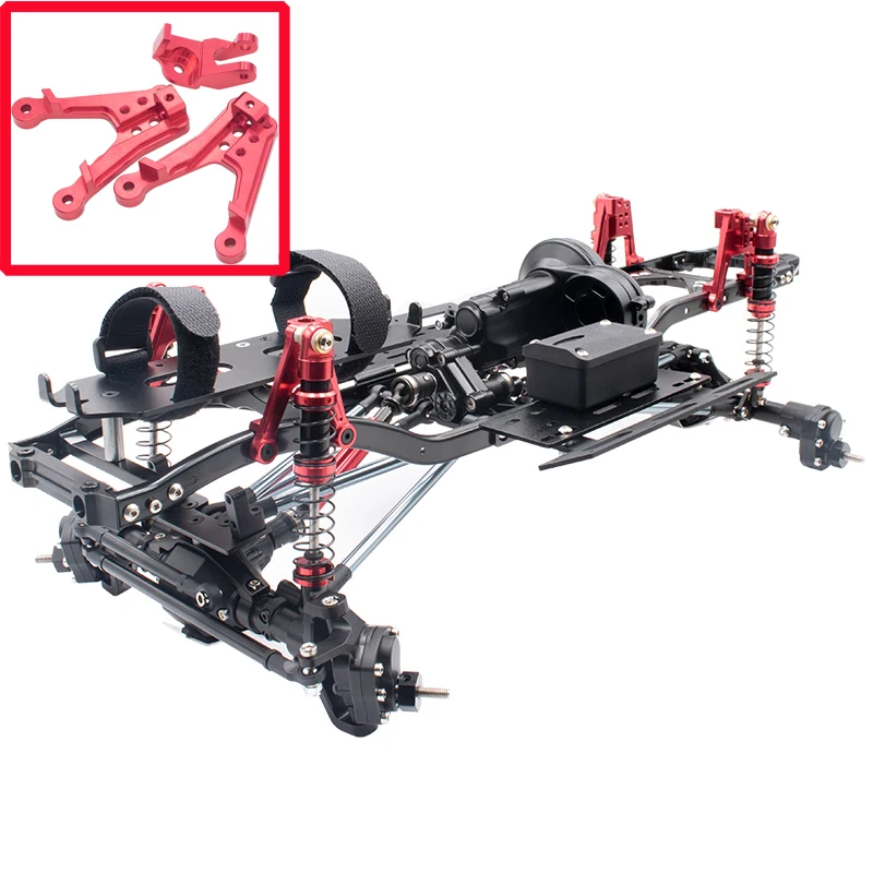 

1pair Upgraded Metal Front Shock Absorber Bracket Porous Adjustable Support Holder for Axial SCX10 ll 90046 RC Cars Suspension