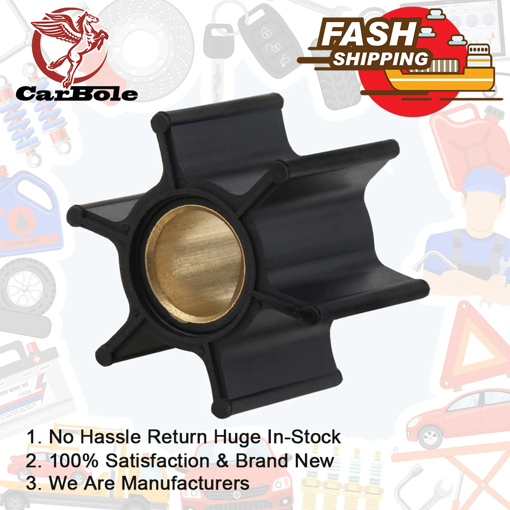 Water Pump Impeller For Honda BF9.9 BF15 9.9HP 15HP 19210-ZV4-013 Outboard Motor Black Rubber 6 Blades Boat Parts & Accessories water pump impeller repair kit for honda marine outboard bf 75 90 115 130 hp motor 06192 zw1 000 sierra 18 3283