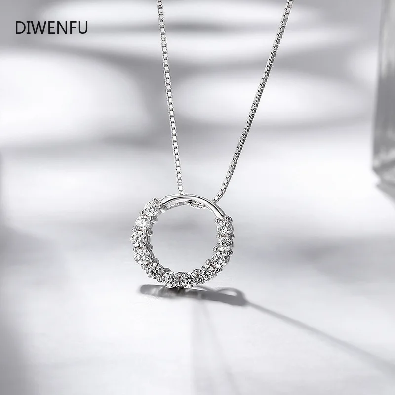 

Silver Sterling S925 Necklace VVS1 Diamond 2 Carat Pendant for Women Wedding White Topaz pure natural Gemstone Pendants