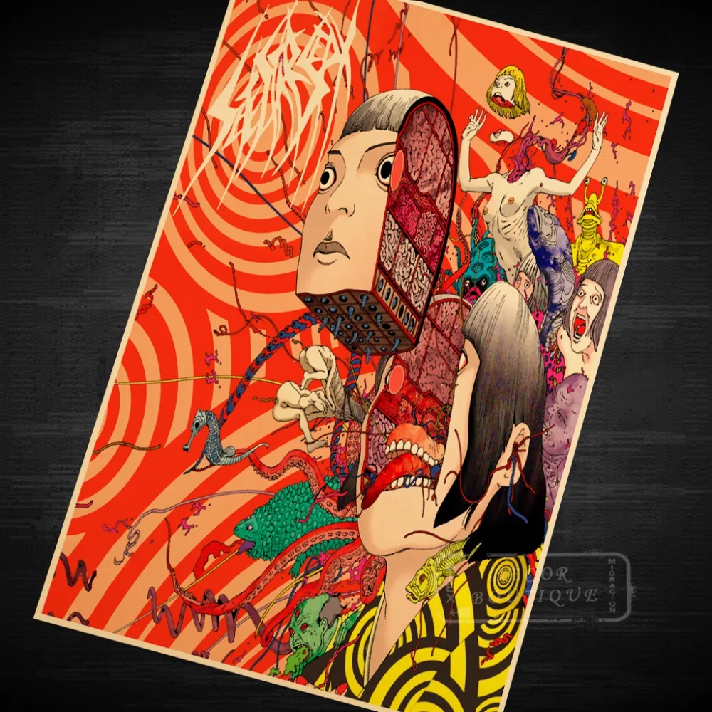 Вырезанная голова женская серия комиксов Shintaro Kago манга Akira Toriyama искусство на