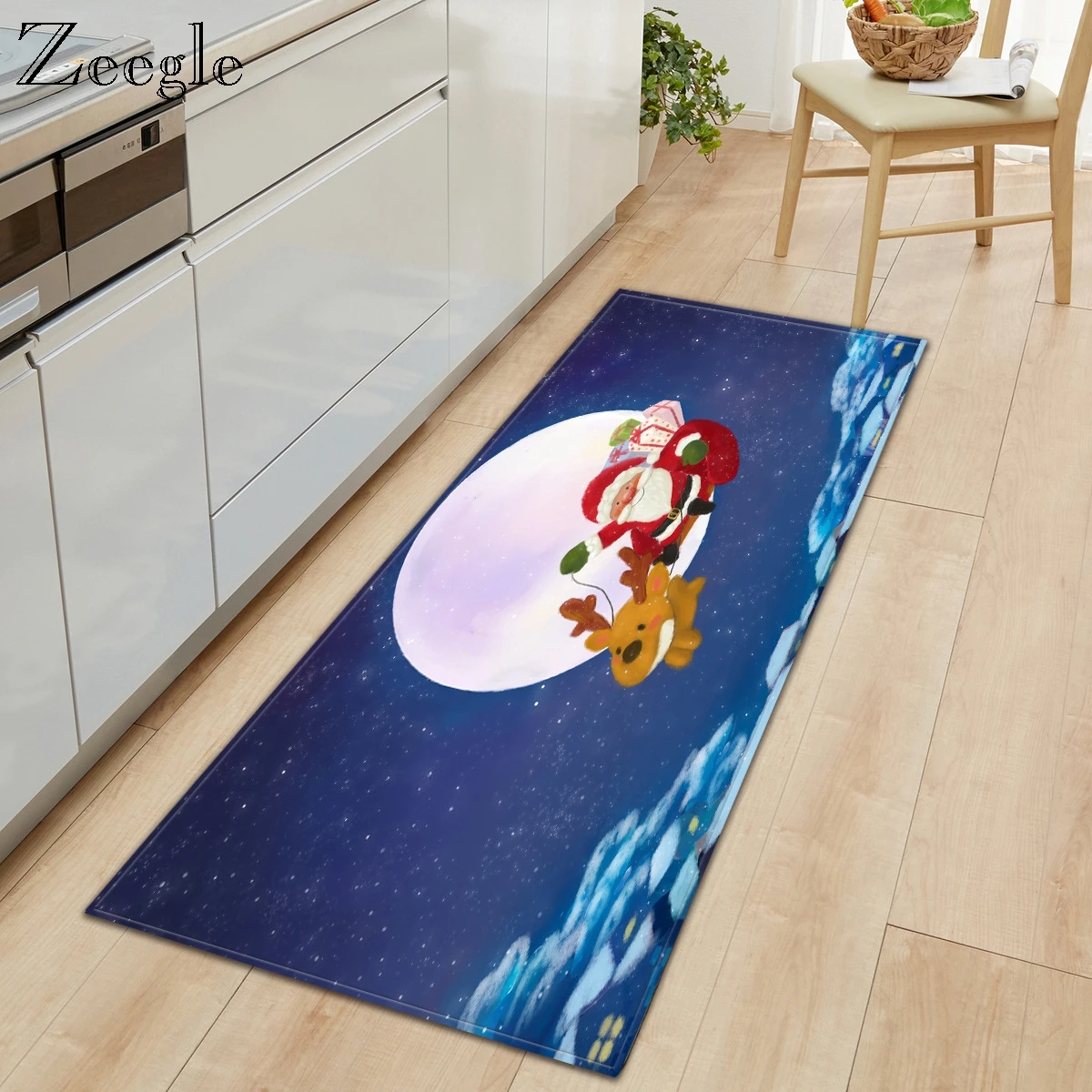 Zeegle Christmas Carpet for Home Decoration Anti-slip Water Absorbent Living Room Mat Bathroom Bedroom Comfortable Foot Carpet
