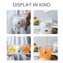 Креативная прозрачная двойная боросиликатная стеклянная мультяшная панда утка кофейная чашка Молочный Сок Милая чашка кошка коготь чашка# YL10