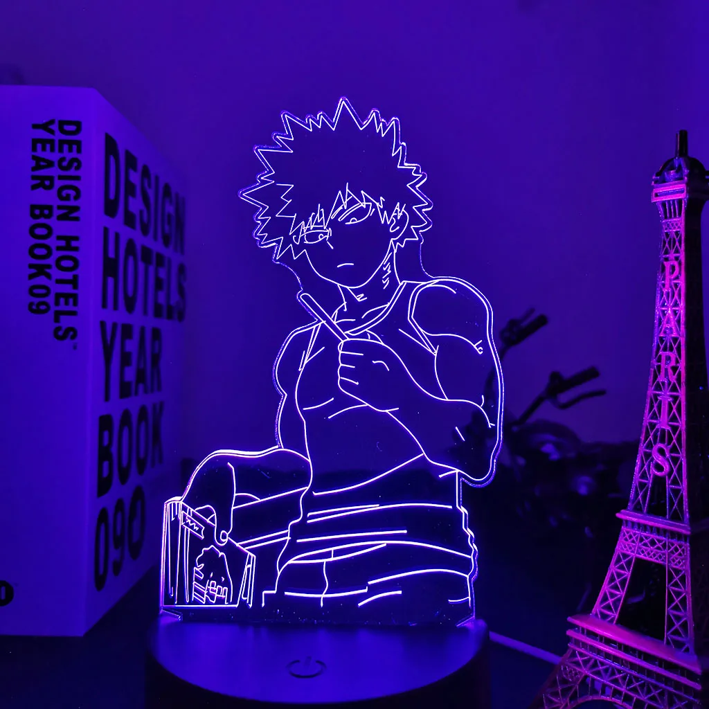 cool night lights 3d Light Bakugo My Hero Academia for Bedroom Decor Birthday Gift Manga Gadget My Hero Academia Katsuki Bakugo Lamp Anime night lights for adults