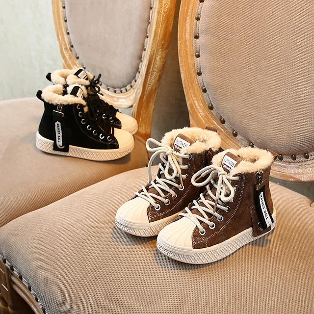 

Super quality 1pair winter Genuine Leather Fashion Boot Children's boy warm boots