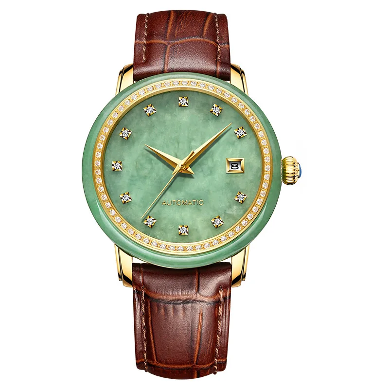 Оригинальные часы yuyuanda jade с бриллиантовым календарем Tourbillon полностью автоматические механические часы для влюбленных - Цвет: see chart