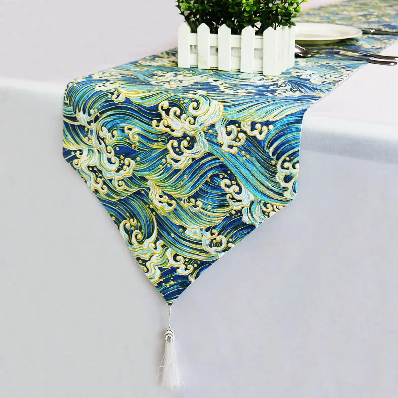 A 1pcs Table Runner Linen Christmas Decoration Dining Table Flag Tablecloths Placemat for Home Hotel Festival Decoration - Цвет: A