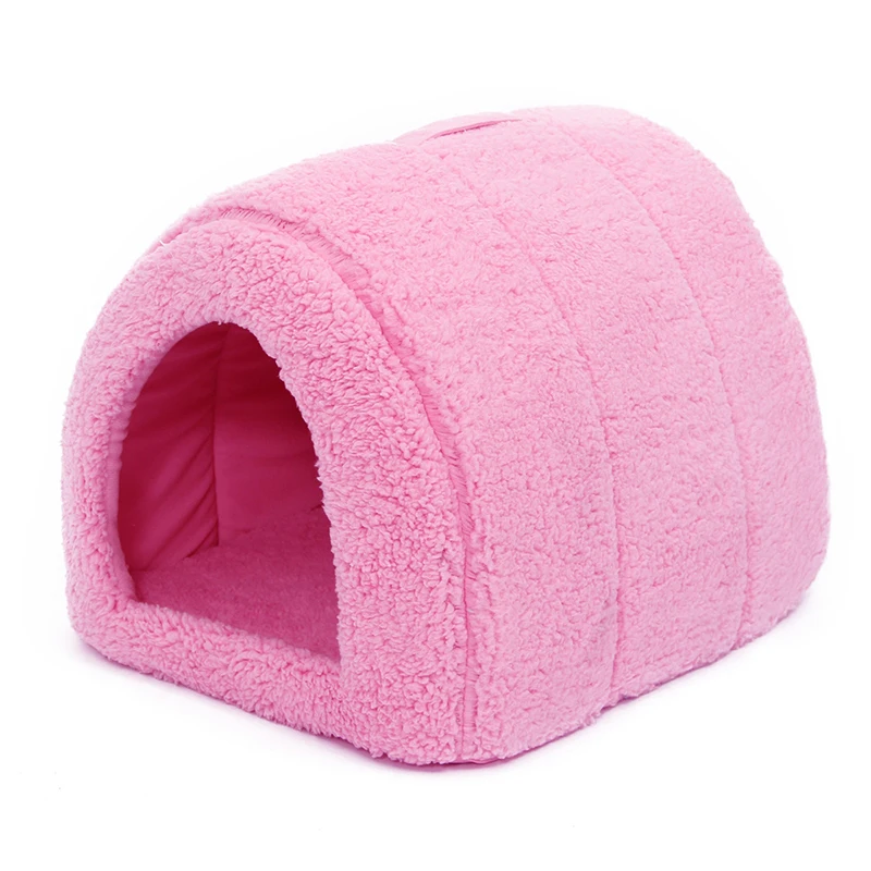 Прекрасный домик для домашних животных с бантом собачий питомник для щенков и кошек кровати арочной формы легко мыть легко брать щенка собака кошка живое 4 цвета - Цвет: pink