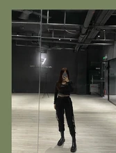 YBYR bolsillos grandes pantalones de las mujeres de cintura alta ropa informal suelta pantalones de verano Pantalones táctico pantalones Joggers de Hip Hop Pantalones