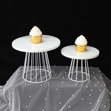White Cake Stand Metal Dessert Table Cake Tray Christmas Birthday Party Macaron Cupcake Rack Stand For Wedding Gold