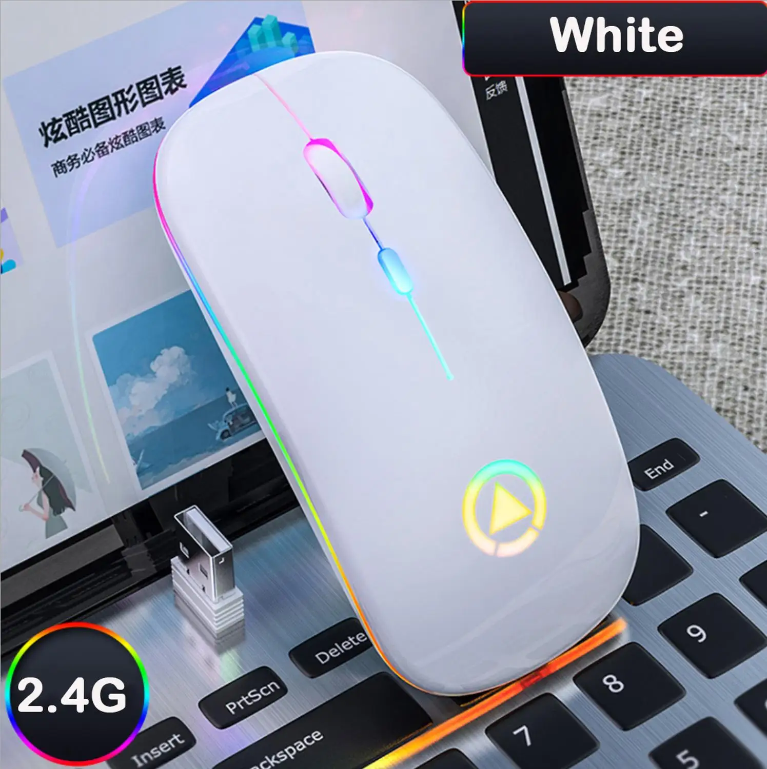 Ультратонкая Беспроводная мини клавиатура с мышью Bluetooth испанская 78 клавишами