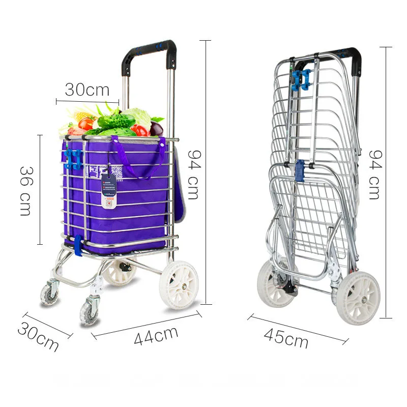 Легкая 3 кг Бытовая корзина для покупок с большой емкостью 35Л, 16 см колеса портативная корзина для покупок костюм для плоской земли