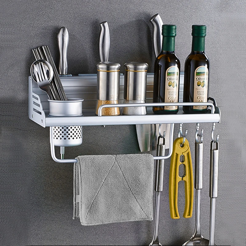 1 шт. металлическая прочная Серебристая кухонная полка Космический алюминиевый