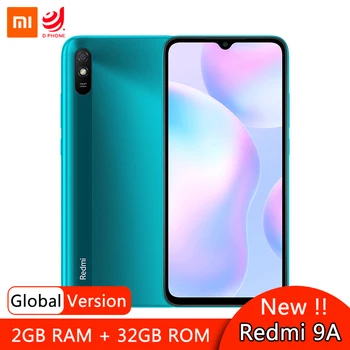 Перейти на Алиэкспресс и купить Глобальная версия смартфона Xiaomi Redmi 9A 9 A, 2 ГБ 32 ГБ, Восьмиядерный процессор MTK Helio G25, дисплей 6,53 дюйма, аккумулятор 5000 мАч, задняя камера 13 МП AI