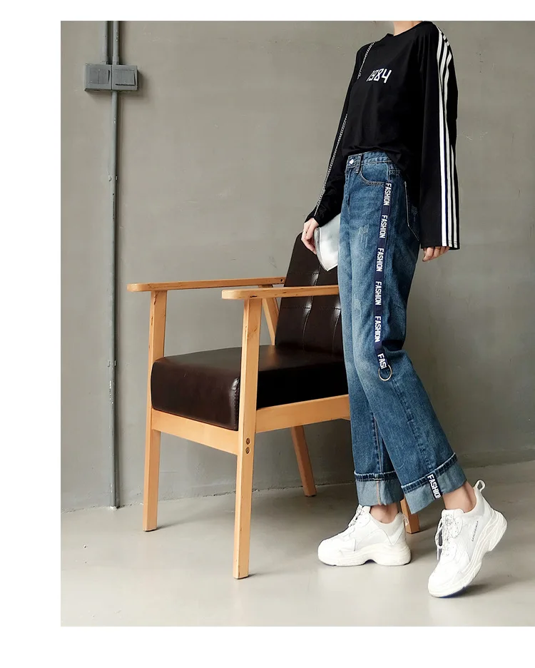 High Waist Plus Size Boyfriend Jeans for Women mom jeans cintura alta vintage Full Length Denim Jeans Pants