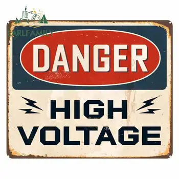 

EARLFAMILY 13cm x 10.9cm for Danger High Voltage Sticker Poster Funny Car Stickers Fashion Motorcycle Car Bumper Window Decals