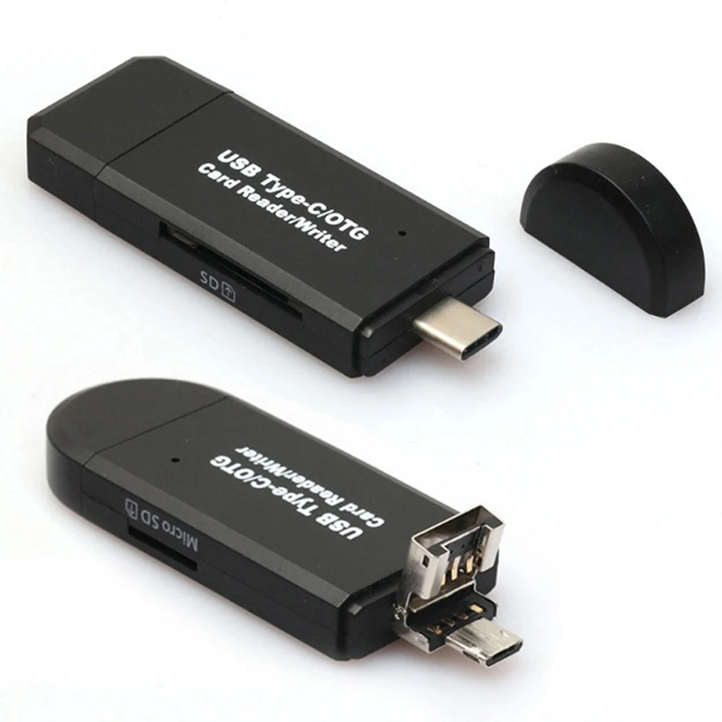 Высокоскоростной usb 2,0 type c/micro usb/usb 3 в 1 otg кардридер для otg tf/s& d