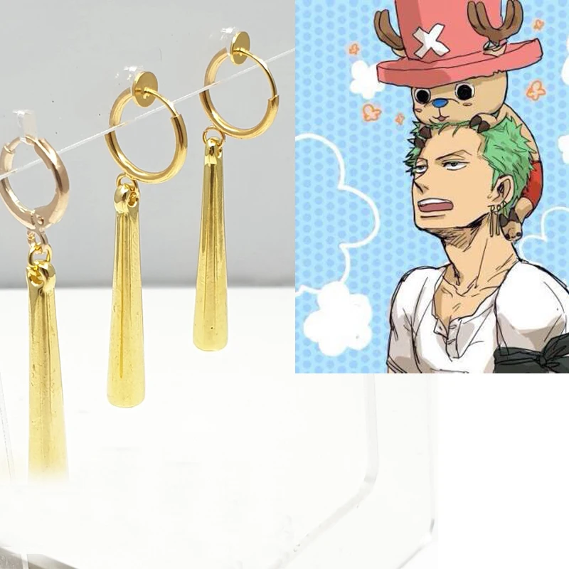 One Piece Roronoa Zoro-pendientes colgantes para Cosplay, joyería de moda, pendientes de Clip para la oreja, accesorios disfraz, regalo - AliExpress y uso especial