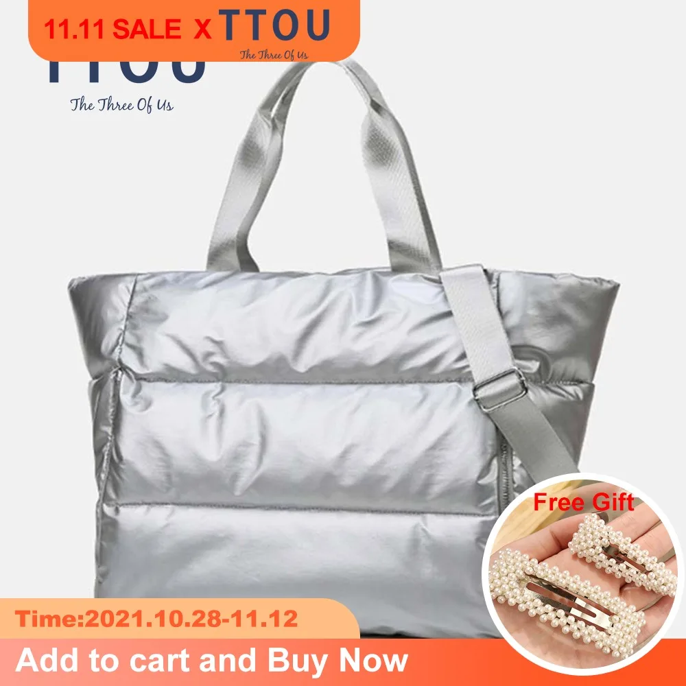 Зимняя пушистая женская сумка с подкладкой большая стеганая сумка-шоппер