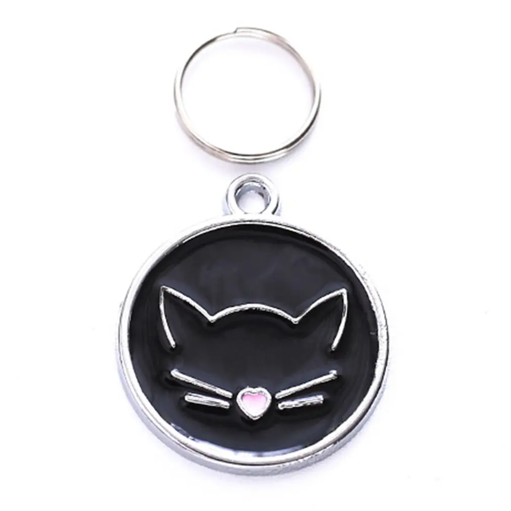 ¡Novedad de 2018! Placa de identificación para mascotas de aleación de Zinc con cara de gato, Mini Collar con etiqueta de identificación para perro y gato, accesorios personalizados para mascotas