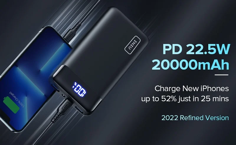 power bank 20000mah INIU Portable Charger 20000mAh 22.5W PD3.0 QC4.0 Fast Charging Power Bank Phone Battery Pack for iPhone 13 12 11 Samsung Xiaomi pebble power bank