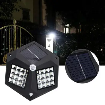 

LED Solar Powered Wall Light With Body Motion Sensor And Light Control For Outdoor Courtyard Garage