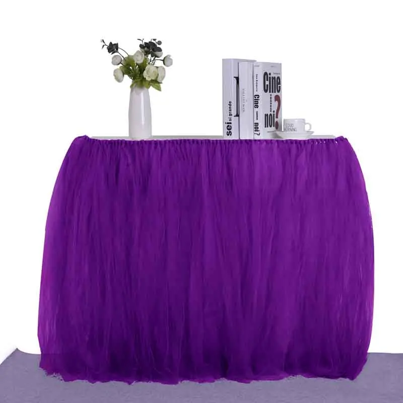 91.5x80cm Thin Gauze Tutu Table Skirt Tulle Tableware For Wedding Party Decoration Partys Weddings Tables Skirting Home Textile